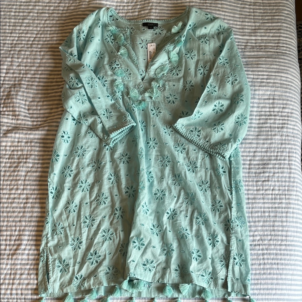 J. Crew Mint Green Floral Tunic